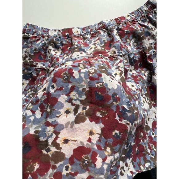 ABERCROMBIE & FITCH Maroon Navy Floral 100% Silk Lace Eyelet Mini Skirt, Size S - Picture 11 of 14